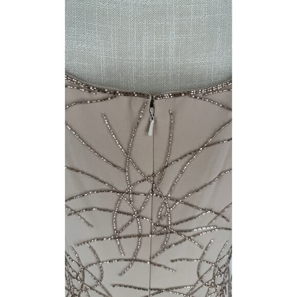 Macis Vintage Beaded Formal Evening Sleeveless Maxi Dress Womens 12 - Picture 5 of 10